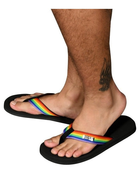 【AC】Rainbow Pride Sandals with Logo Charm