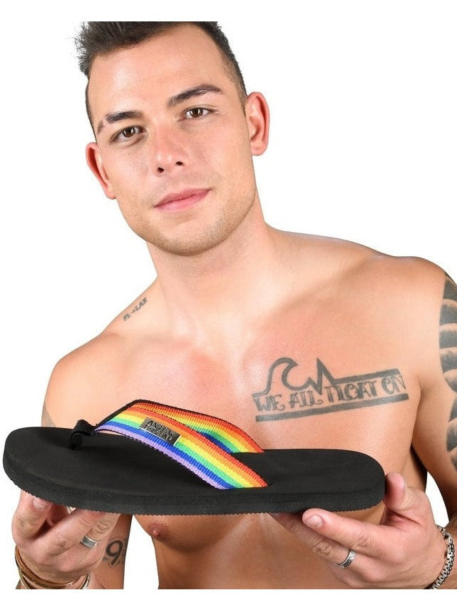 【AC】Rainbow Pride Sandals with Logo Charm