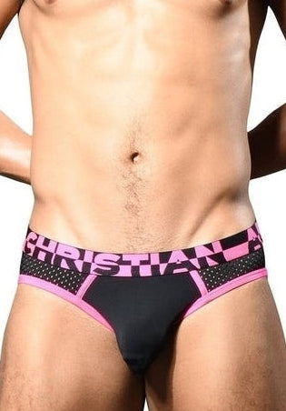 【AC】Sports Mesh Brief - ALMOST NAKED® - Black and Pink 1