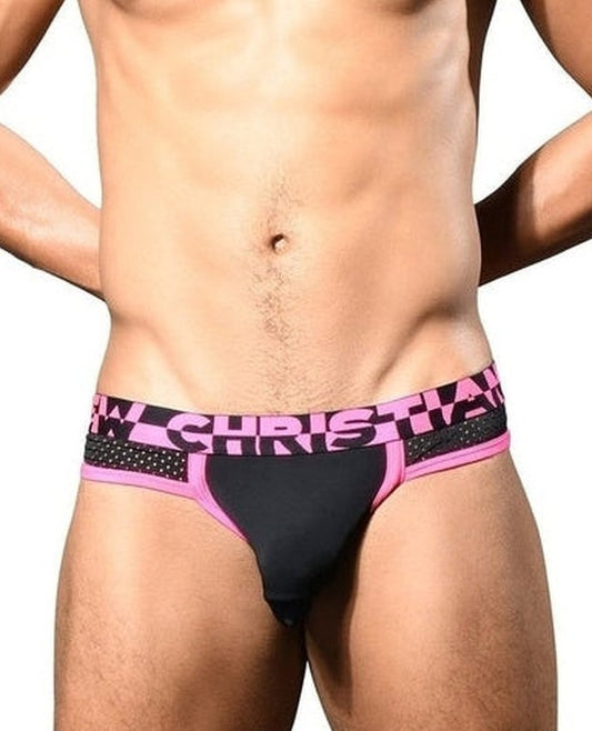 【AC】Sports Mesh Jock - ALMOST NAKED® - Black and Pink 1