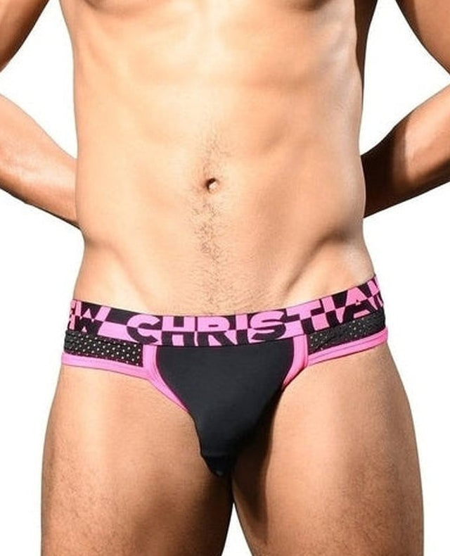 【AC】Sports Mesh Jock - ALMOST NAKED® - Black and Pink 1