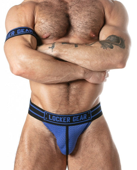 【LG】Sport Mesh JockStrap Blue + Free Armband