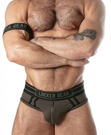 【LG】Sport Mesh Jock Brief Khaki + Free Armband