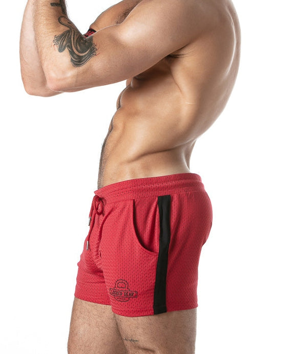 【LG】Sport Mesh Back Zip Short Red + Free armband