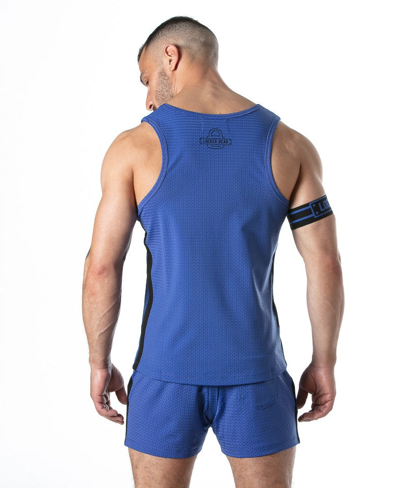 【LG】Sport Mesh Stripe Tanktop Blue + Free Armband